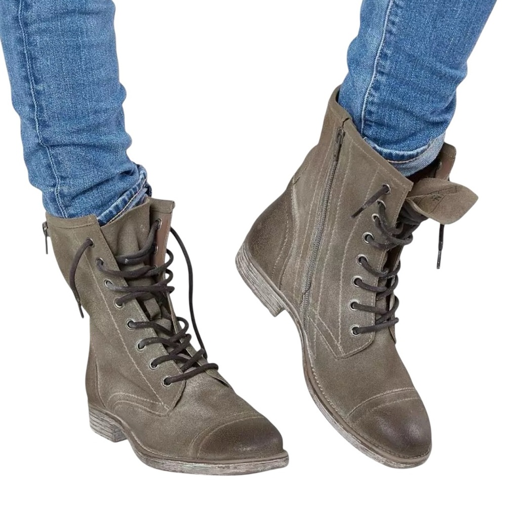Roan by BedStu Affair Leather  Combat Boots Tan Size 8.5